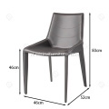 Italiaanse minimalistische zwarte zadelleer eetkamerstoelen